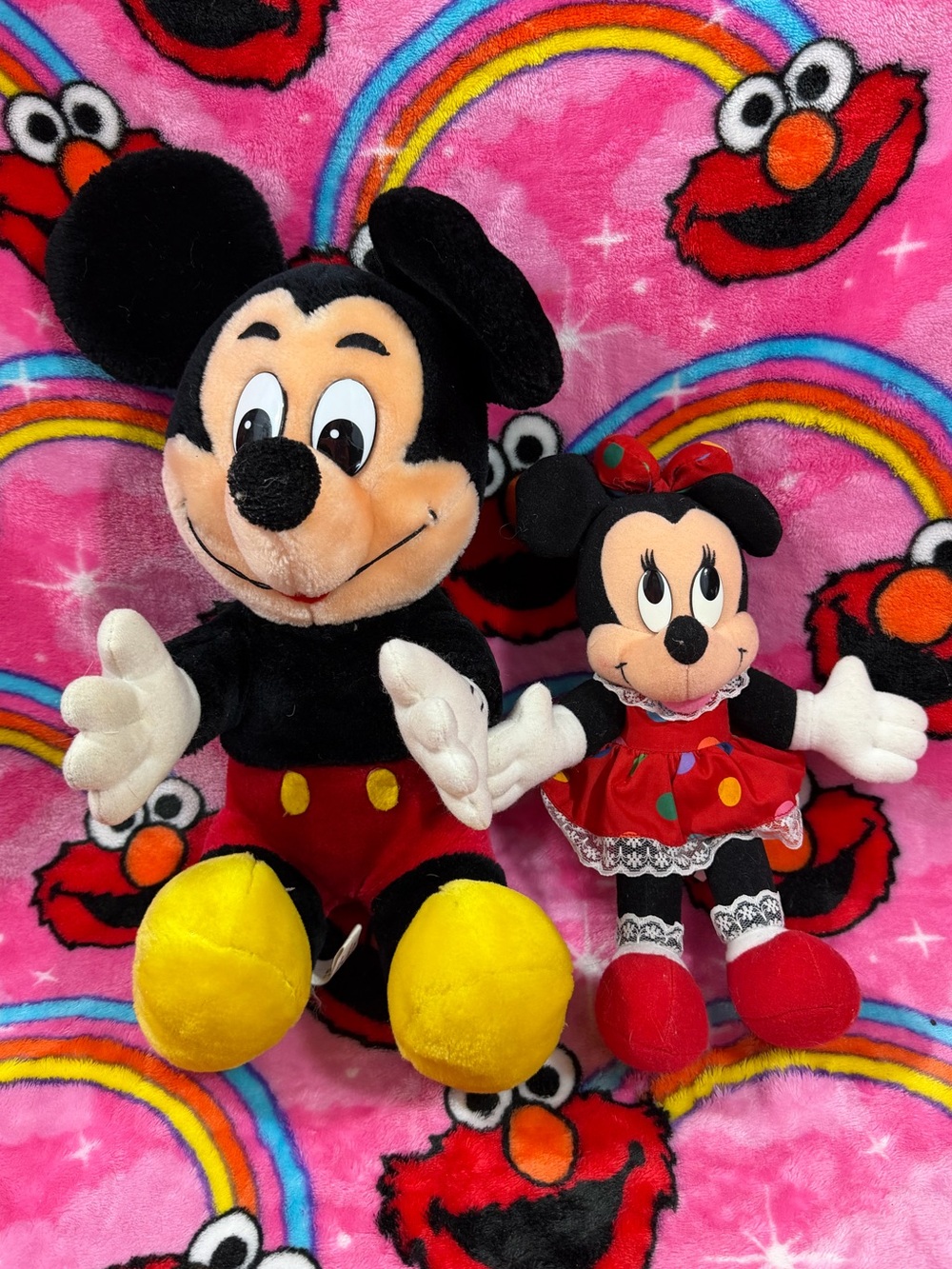 Vintage Disney Plush Bundle Disneyland Mattel Pair Mickey & Minnie Mouse